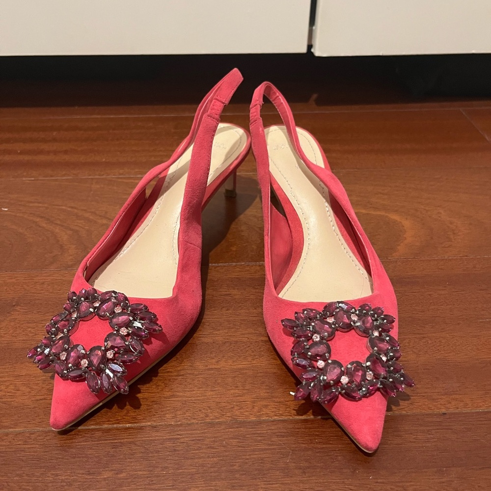 Zara hot pink kitten heels